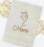 Handdoekenset met paardenlijntekening en naam